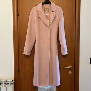 Pink Wool Trench Coat